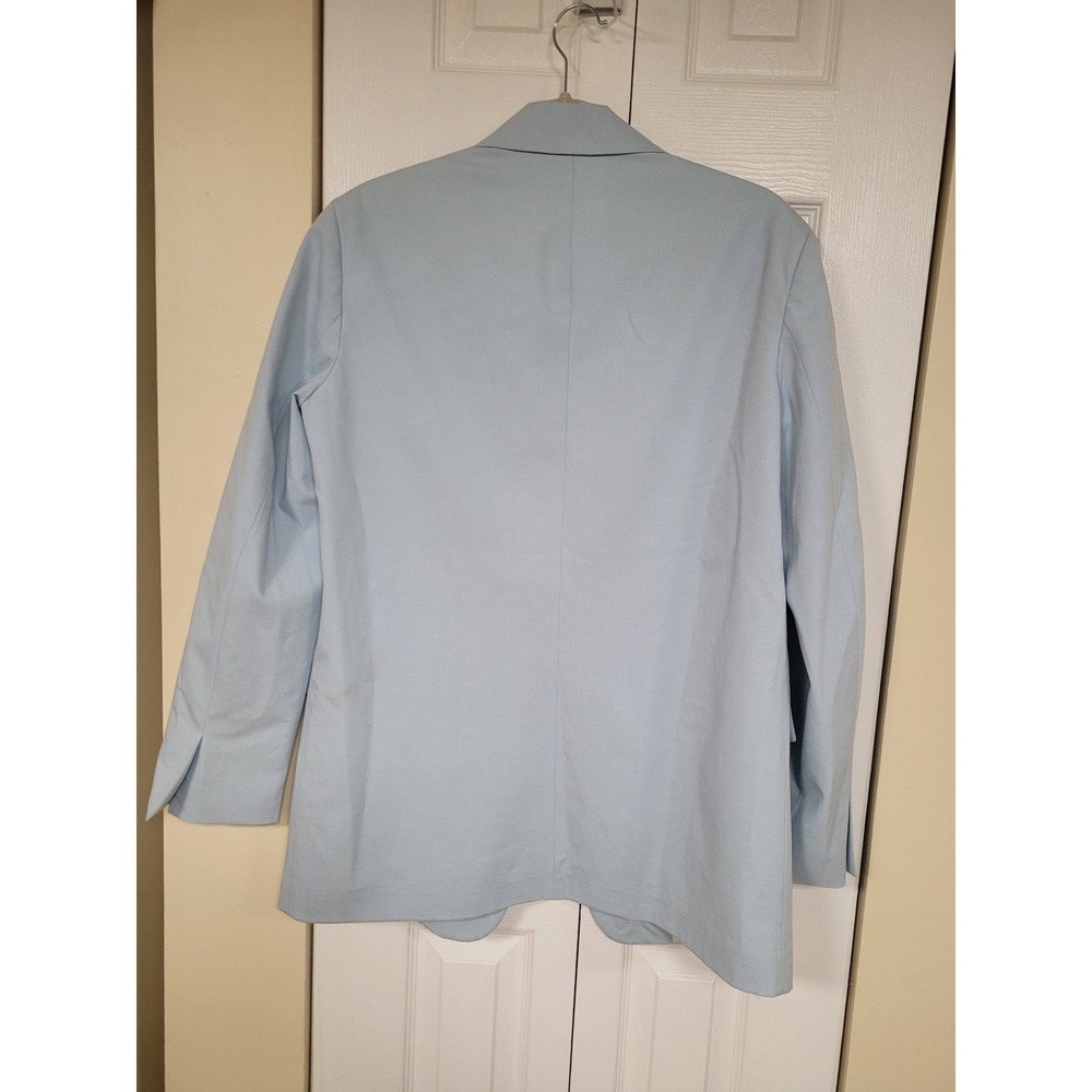 Zara Womans Blazer Blue 2 Button Front Relaxed Fit Modern Chic Jacket Size S - Picture 4 of 5